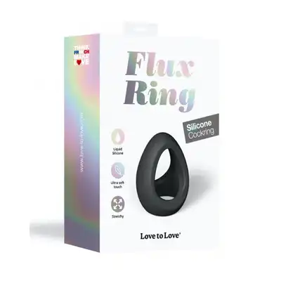 Love to Love - Flux Ring Black - podwójny ring na penisa w kolorze czarnym. Zwiększona erekcja i opóźniony wytrysk