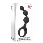 Adam &amp; Eve - Adams Triple Prostate Probe. Silikonowy stymulator prostaty z 3 rozszerzanymi kulkami i ergonomicznym pierścieniowym uchwytem