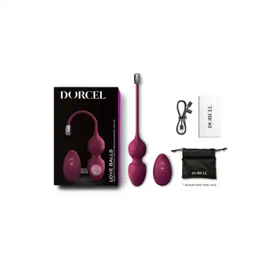 Dorcel - Love Balls Plum. Wibrujące kulki waginalne sterowane na pilota, trening mięśni kegla na najwyższym poziomie
