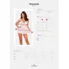 Obsessive - Heavenlly Babydoll M/L. Biała koszulka babydoll z rozkloszowanym dołem. Delikatny, prześwitujący materiał na noc poślubną