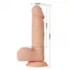 Baile - Beautiful Bahamut 8.5`. Naturalistyczne, żylaste dildo z jądrami i zarysowaną żołędzią. Podwójny, elastyczny materiał doskonale imituje ludzką skórę