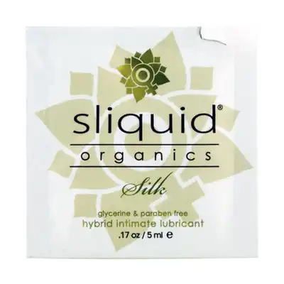 Sliquid - Organics Silk Pillows 5 ml - hybrydowy lubrykant na bazie aloesu i silikonu. Pojemność idealna na podróż!