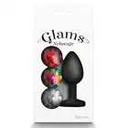 Glams -  Xchange Round Small. Elegancka wtyczka analna. 3 wymienne, różnokolorowe kryształki 