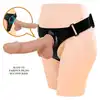 Pretty Love - Jerry Harness Briefs. Uprząż strapon z tarczą, realistyczne dildo z żyłami i miękką żołędzią, z mocną przyssawką