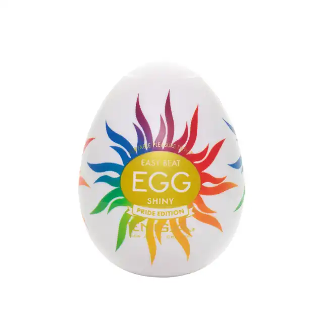 Tenga - Shiny Egg. Kompaktowy, kieszonkowy masturbator w formie mini jajeczka. Żebrowanie, wypustki i super rozciągliwy materiał