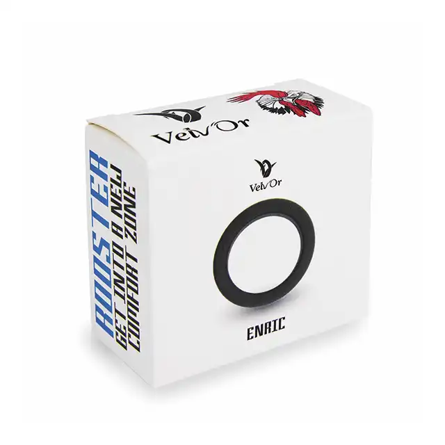 Velv'Or - Rooster Enric Minimalistic Slick Cock Ring - minimalistyczny, czarny ring na penisa. Oprawa wydajności i erekcji! 