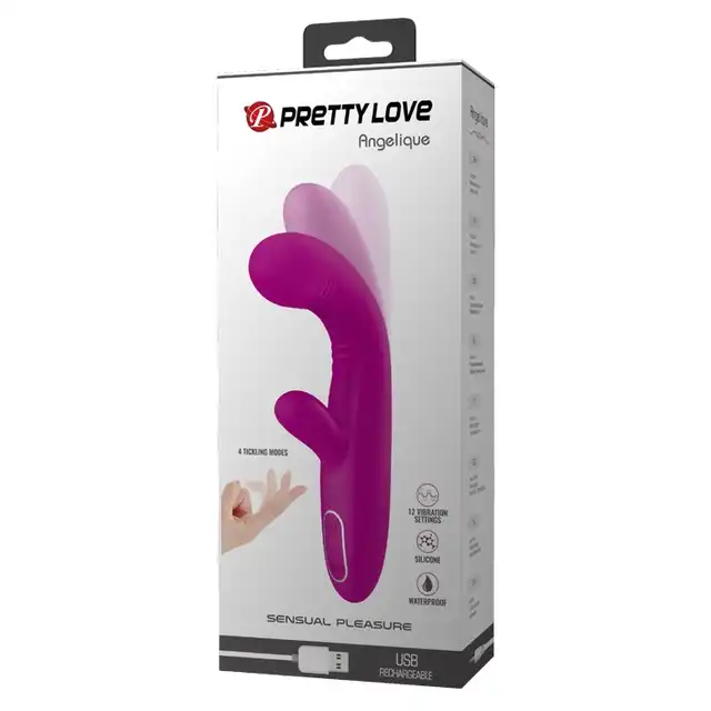 Pretty Love - Angelique. Wibrator z ruchomym trzonem i stymulatorem łechtaczki. Świetna stymulacja punktu G