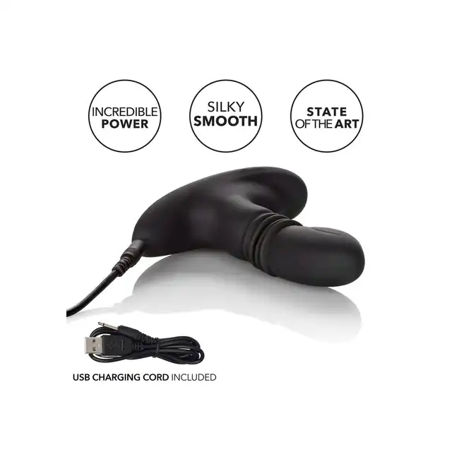 CalExotics - Eclipse Thrusting Rotator Probe. Wibrujący masażer prostaty z ruchem obrotowym i posuwistym, intensywna stymulacja analna o jakiej marzyłeś