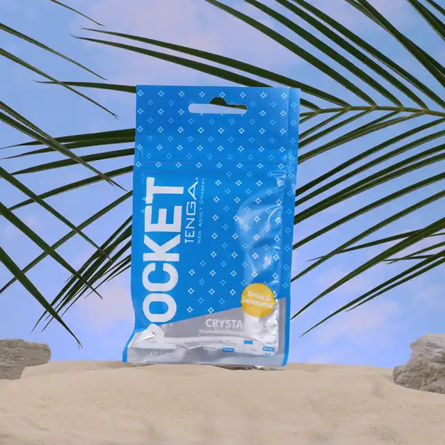 Tenga - Pocket Stroker Crystal Mist. Masturbator o strukturze delikatnie szorstkich kryształków, kieszonkowy rozmiar i niezapomniane doznania