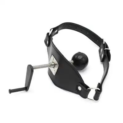 Oproducts - Ball Gag Deep Throat. Skórzany knebel z regulowaną śrubą i funkcją deep throat. Pełnia zniewolenia dla fanów BDSM