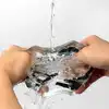 Tenga - Crysta Stroker Block. Przezroczysty masturbator z czarnymi strukturami stymulacyjnymi, super rozciągliwy i intensywnie stymulujący