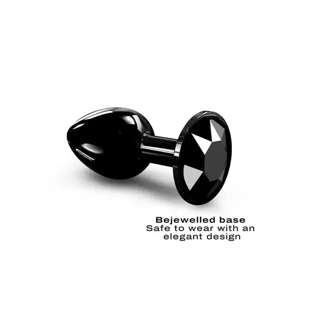 Dorcel - Diamond Plug S Black. Elegancki metalowy plug z czarnym diamencikiem. 
