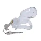 Passion Labs - Chastity Cage Hard Plastic Transparent. Przezroczysta klatka na penisa zamykana na zamek. Oddaj władzę nad swoim członkiem