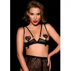 Oh My G! - Paris Half Bra Black M/L - biustonosz z czarnej seksownej koronki. Zmysłowo odkryty biust