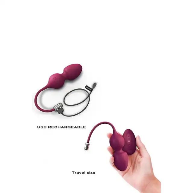 Dorcel - Love Balls Plum. Wibrujące kulki waginalne sterowane na pilota, trening mięśni kegla na najwyższym poziomie