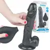 LoveToy - Squirt Extreme 9'' Squirting Dildo Black. Realistyczne dildo z przyssawką i wytryskiem. Ultra delikatna w dotyku powierzchnia, intensywne doznania