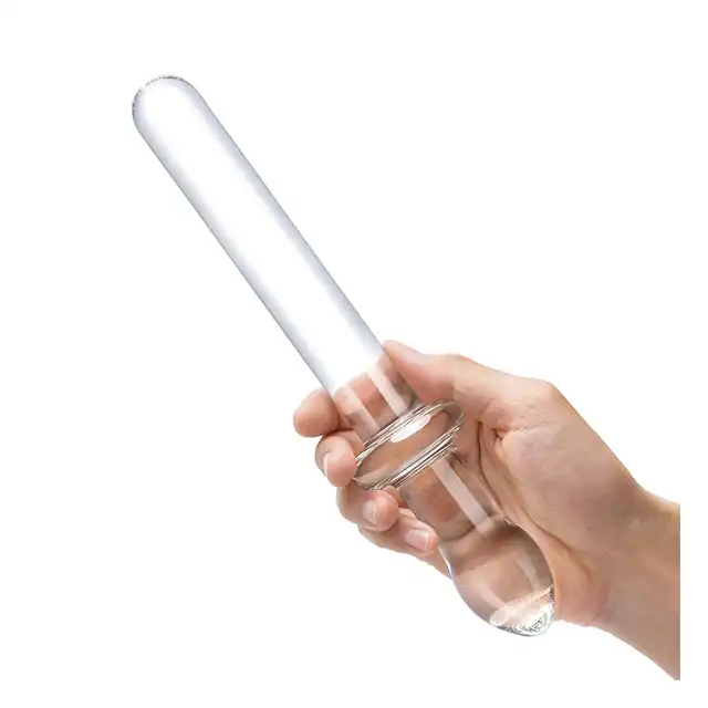 Gläs - Classic Smooth Dual Ended Dildo 9.25". Podwójne szklane dildo, prosty trzon i plug analny do wyrazistej stymulacji