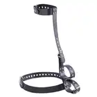 Passion Labs - Handcuff Retention Set Black. Zmysłowe kajdanki zniewalające połączone z obrożą i pasem na talię