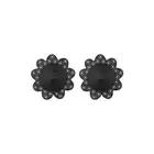 Obsessive - A770 Nipple Covers. Czarne nasutniki zdobione delikatnymi wycięciami, elegancki kształt kwiatów