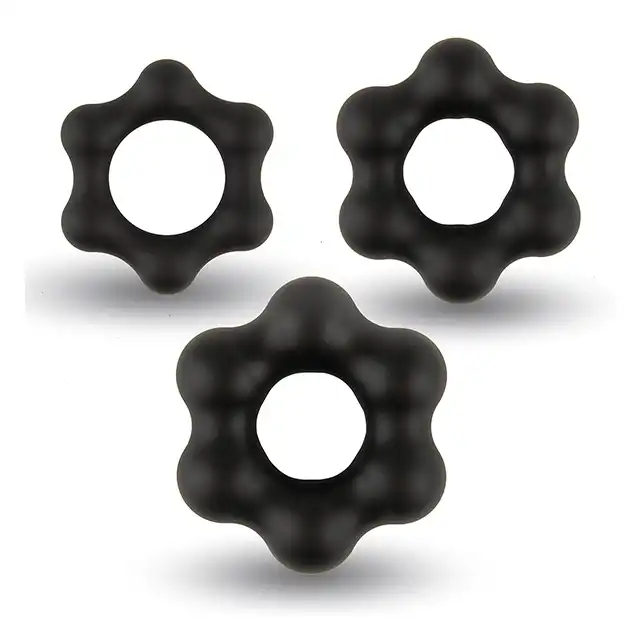 Velv'Or - Rooster Milo Pack Set Of Robust Cock Rings - zestaw trzech ringów na penisa o unikatowym kształcie. Zwiększ i wzmocnij swoją erekcję!