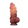 LoveToy - Extreme Dildo With Rope Pattern. Ultra realistyczne dildo z dwuwarstwową strukturą, oplecione stymulacyjnymi linami