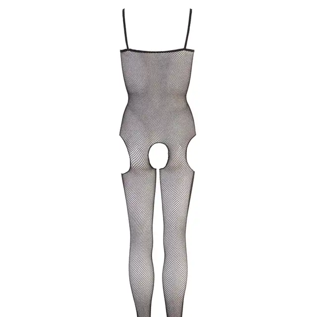 No:Xqse -  TW Catsuit Fishnet Bodystocking S/L. Prowokacyjnie prześwitujący bodystocking z siateczki typu kabaretka z otwartym kroczem 