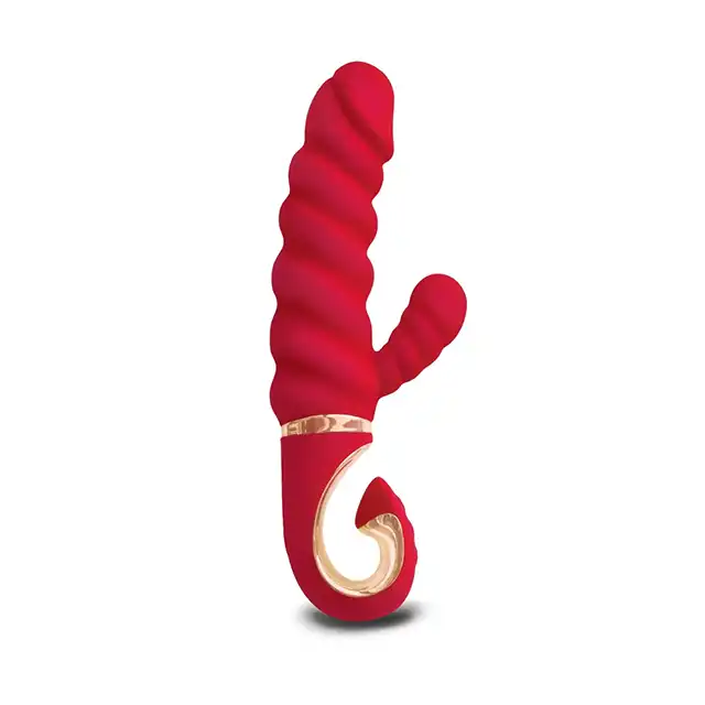 GVibe - GCandy Mini Chilli Coral. Wibrator z króliczkiem, dwa mocne silniki do stymulacji punktu G i łechtaczki