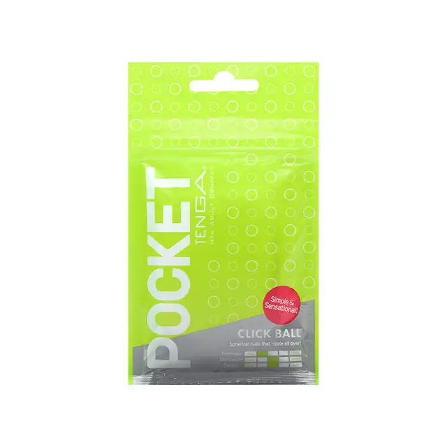 Tenga - Pocket Stroker Click Ball. Masturbator idealny na podróże, kompaktowy rozmiar z ultra stymulującą strukturą wypustek