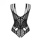 Obsessive - B139 Teddy S/M/L. Czarne body z otwartym krokiem, super rozciągliwy materiał dopasowujący się do ciała