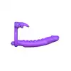 Pipedream - Silicone Double Pene Rabbit. Wibrujący strapon z żebrowaną teksturą, ringiem na penisa i wibrującym stymulatorem łechtaczki