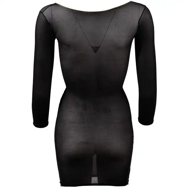 No:Xqse - Mini Dress S-L. Przezroczysta czarna sukienka, idealne dopasowanie do sylwetki. Uniwersalny rozmiar