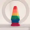 LoveToy - Prider Anal Plug. Korek analny z tęczowym wzorem i prostą konstrukcją stymulującą punkt G, wyjątkowo giętki