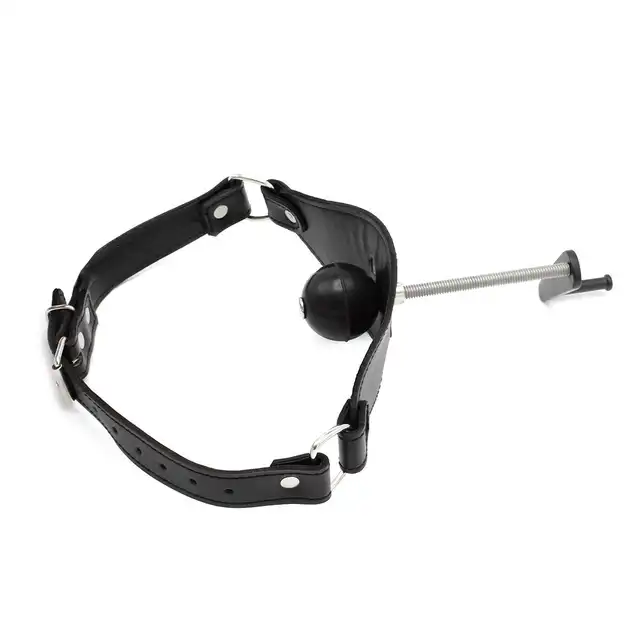 Oproducts - Ball Gag Deep Throat. Skórzany knebel z regulowaną śrubą i funkcją deep throat. Pełnia zniewolenia dla fanów BDSM