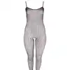No:Xqse -  Catsuit Bodystocking S/L. Zmysłowy bodystocking z oryginalną siateczką i otwartym kroczem 