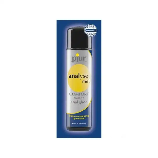 Pjur - Analyse Me! Comfort Water Anal Glide 2ml. Saszetka kultowego lubrykantu analnego, formuła wzbogacona o kwas hialuronowy