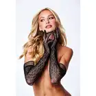 Baci - Leopard Lace Opera Glove. Koronkowe rękawiczki operowe, elegancki wzór cętek leoparda, cudowne wykończenie stylizacji
