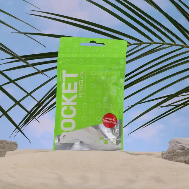 Tenga - Pocket Stroker Click Ball. Masturbator idealny na podróże, kompaktowy rozmiar z ultra stymulującą strukturą wypustek