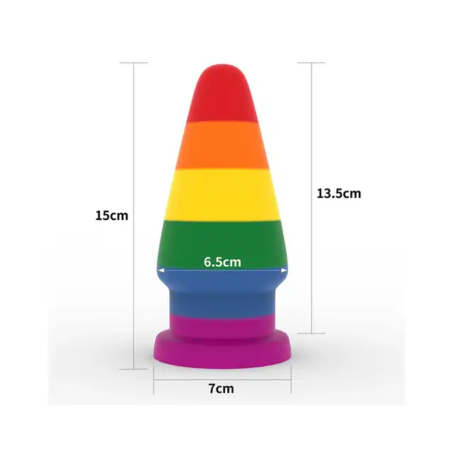 LoveToy - Prider Anal Plug. Korek analny z tęczowym wzorem i prostą konstrukcją stymulującą punkt G, wyjątkowo giętki