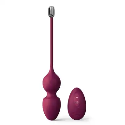 Dorcel - Love Balls Plum. Wibrujące kulki waginalne sterowane na pilota, trening mięśni kegla na najwyższym poziomie
