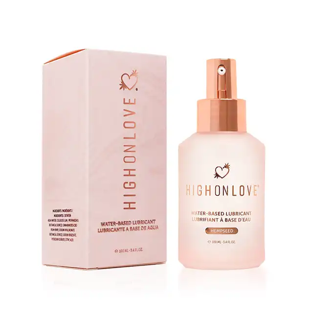 High On Love - Water-Based Lubricant 100 ml. Luksusowy lubrykant z olejkiem z nasion konopi. Doskonały poślizg i nawilżenie. 