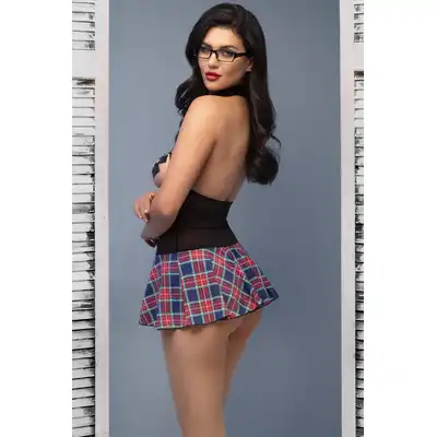 Chilirose - CR 4640 M Schoolgirl Dress. Przebranie niegrzecznej uczennicy z krawatem i otwartym biustem
