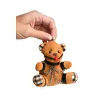 Master Series - Gagged Teddy Bear Keychain - unikatowy prezent. Mini miś z gagiem i łańcuchami z opcją przypięcia