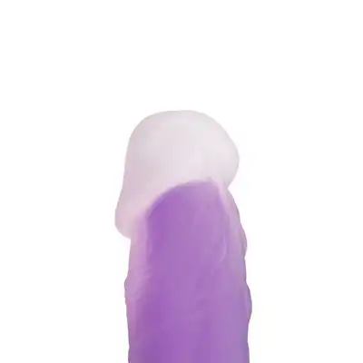 So Divine - Glorious Real Skin Feel Purple Dildo - miękkie dildo o realistycznych żyłkach w fioletowym kolorze