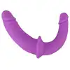 Sweet Smile - Super Soft Double Strap-On. Regulowany pas strap-on z podwójnym dildo, ultra gładki materiał. Podwójna przyjemność