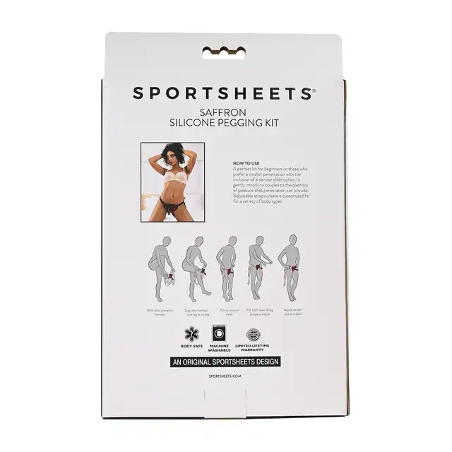 Sportsheets - Saffron Monte Strap On. Wygodna uprząż strapon z jockstrapami podkreslającymi pośladki