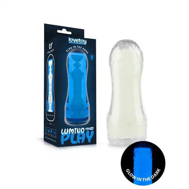 LoveToy - Lumino Play Masturbator 1. Super stymulujący masturbator świecący w ciemności, przezroczysty kubeczek dla wizualnych atrakcji