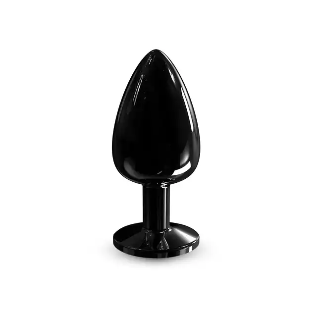 Dorcel - Diamond Plug Size L. Metalowa wtyczka analna z czarnym diamencikiem, ponad 4 cm średnicy
