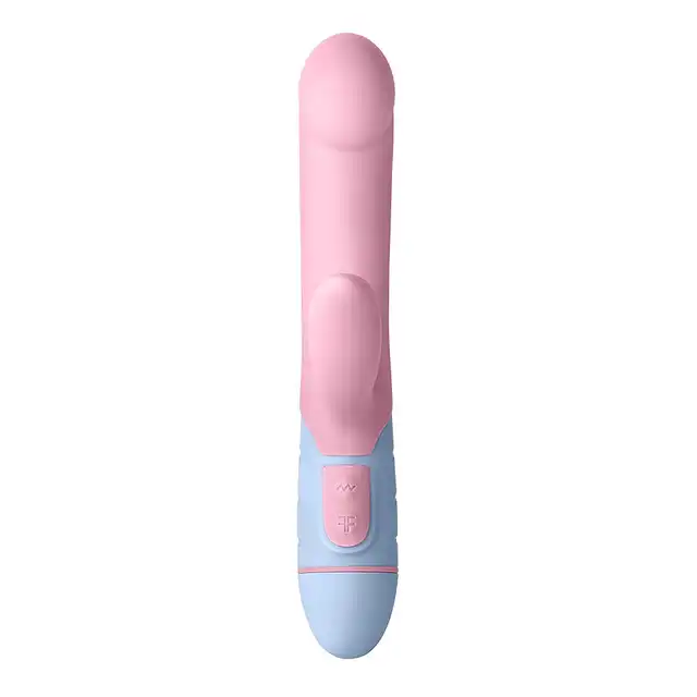 FemmeFunn - Rabbit Pink. Podwóny wibrator ze stymulatorem łechtaczki, kobiecy design i stylowe połączenie delikatnych kolorów