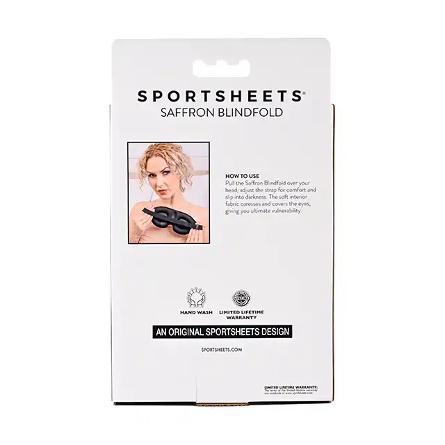 Sportsheets - Saffron Blindfold. Wygodna opaska na oczy z pianki zapamiętującej kształt. Gwarancja ciemności i komfortu