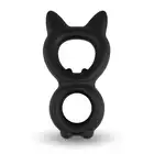Velv'Or - Rooster Kalf Cat Shaped Cock Ring Design - silikonowy, podwójny pierścień na penisa i jądra. Kształt kota 